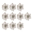thumbnail image 1 of Conjunto de 10 piezas de flores artificiales resplandecientes para celebrar la Navidad, centro de mesa, adornos festivos para bodas, guirnalda hecha Plata, 1 of 8