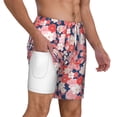 thumbnail image 2 of Sigee Japanese Cherry Blossoms Print Mens Swim Trunks with Compression Liner Quick Dry Swim Stretch Beach Shorts with Pockets,S-3XL, 2 of 7