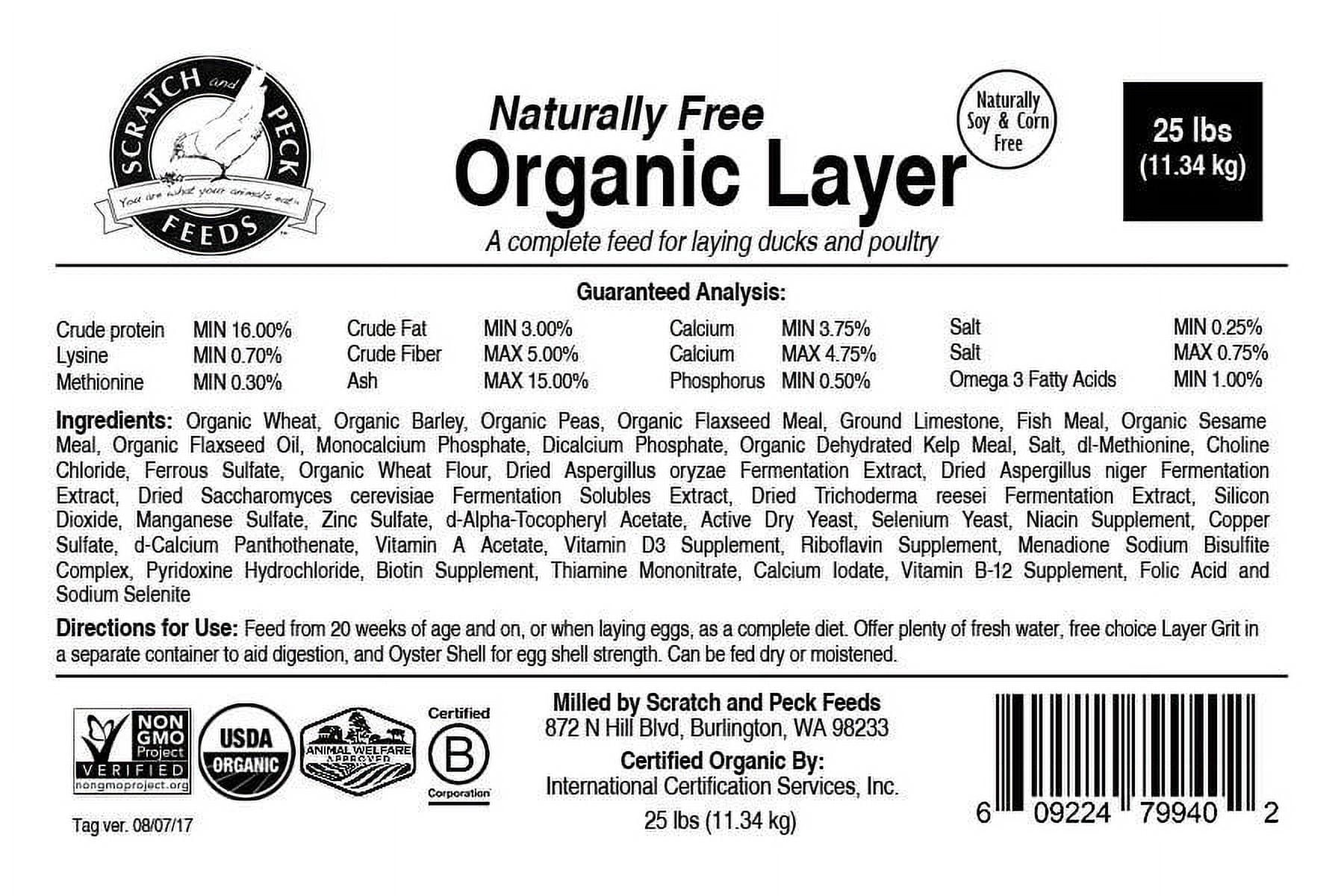25 lbs - Naturally Free Org Layer 16%