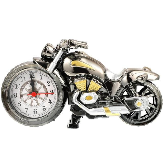 GOOHOCHY 1 reloj de mesa vintage con diseño de motocicleta, despertador de escritorio (patrón aleatorio).