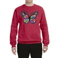 thumbnail image 2 of Wild Bobby, Colorful Butterfly Oh Butterfly On Whispering Wings Animal Lover Unisex Crewneck Graphic Sweatshirt, Vintage Heather Red, Medium, 2 of 3