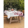 thumbnail image 4 of 54x80 Inch Outdoor Tablecloth with Umbrella Hole Zipper Rectangle Pink Spring Floral Rectangular Tablecloths Outside Waterproof Elegant Pastoral Flowers Watercolor Patio Table Cover for Picnic Party, 4 of 8