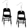 thumbnail image 1 of Folding Chair Earrings, 3D Fight Acrylic Movement Earrings Funny Pendant Dangle Drop Earrings, 1 of 5