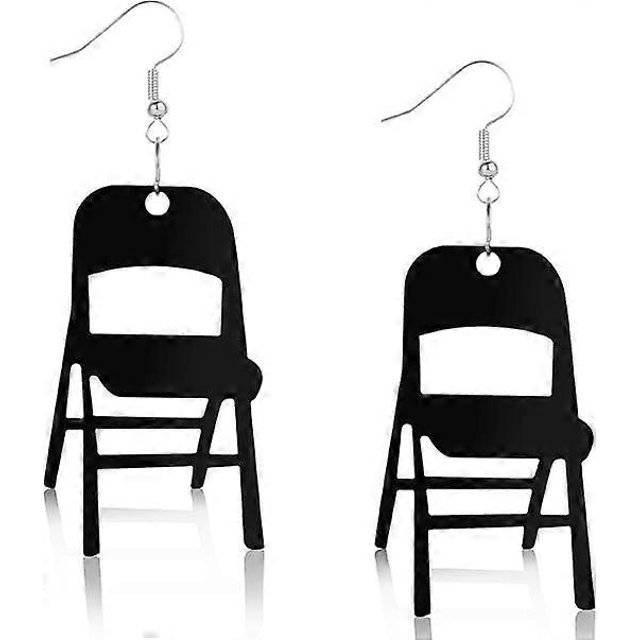 Folding Chair Earrings, 3D Fight Acrylic Movement Earrings Funny Pendant Dangle Drop Earrings