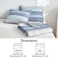 thumbnail image 4 of Dintszyayue Boho Quilt Set King Size,3Pcs Blue Stripe 1Bedspread and 2Pillowcases Lightweight Adult(90"x110"), 4 of 5