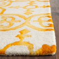 thumbnail image 4 of Safavieh Dip Dye Collection DDY711C Handmade Moroccan Geometric Watercolor Ivory and Gold Wool Square Area Rug (7' Square), 4 of 10