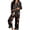 Black, variant on Womens Christmas Pajama Set Long Sleeve Collared Top and Pants Festive Holiday Sleepwear Cozy Loungewear for Home and Nights