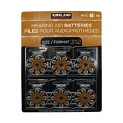 Kirkland Signature Hearing Aid Batteries Zinc Air 48 Pack, Size 312