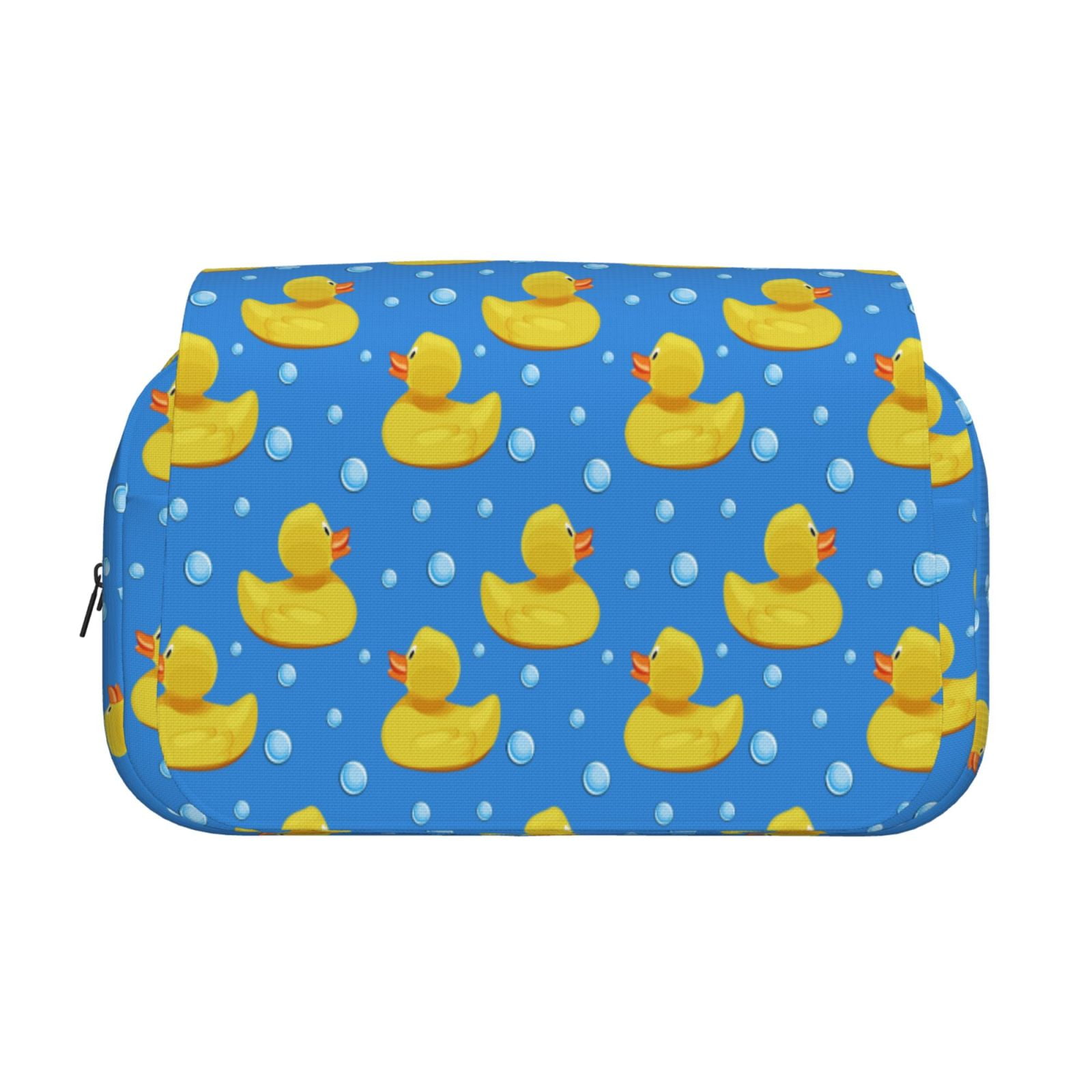 Rateoe Cute Yellow Rubber Ducks Pattern Double Clamshell Pen Case, Storage Organizer with Two Zipper Compartments– Holds Up to 50 Pencils & Pens