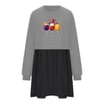thumbnail image 4 of Pisexur Robes de Noël pour Femmes Mode Imprimé Noël Robes de Vacances Décontractées Col Rond Manches Longues Robe Fluide à Étages Mini Robe de Fête, 4 of 4
