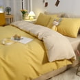 thumbnail image 2 of Bedding Four-piece Set Summer Solid Color Washed Cotton Quilt Cover Bed Sheet Three-piece Set Bedding Quilt Cover Nantong Wholesale, 2 of 6