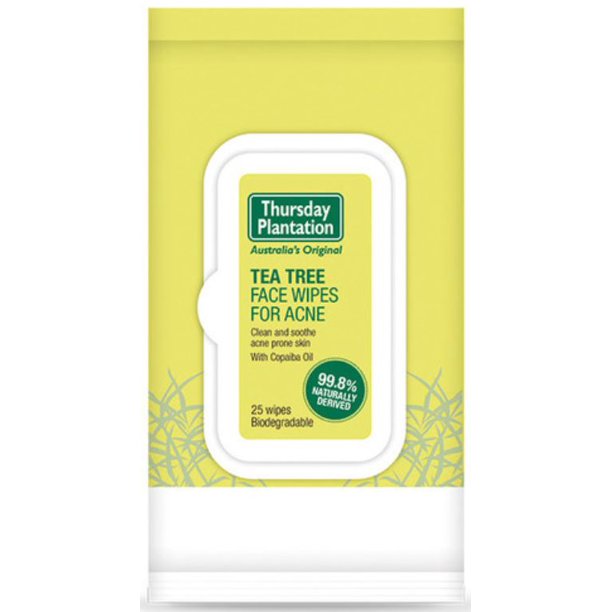 Thursday Plantation Tea Tree Face Wipes for Acne (25 Wipes)