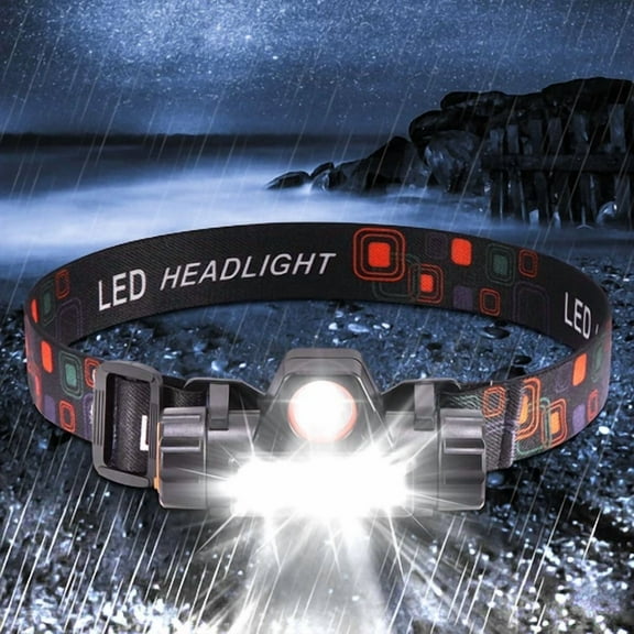 Usb Rechargeable Waterproof Led Headlamp High Power Head Light Flashlight 2In1