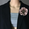 thumbnail image 3 of Satin Fabric Rose Flower Brooch for Women 5.5in Oversized Camellia Corsage Elegant Floral Boutonniere for Wedding Party Dance Banquet Ceremony Dress Accessory Handmade Jewelry, 3 of 12