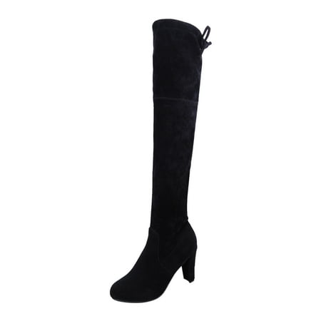 

Quealent Adult Women Shoes Tan Thigh High Boots for Women Flat The Heels Women Boots Long Over Shoes Comfort Knee High Boot Socks for Women Cute Black 7.5