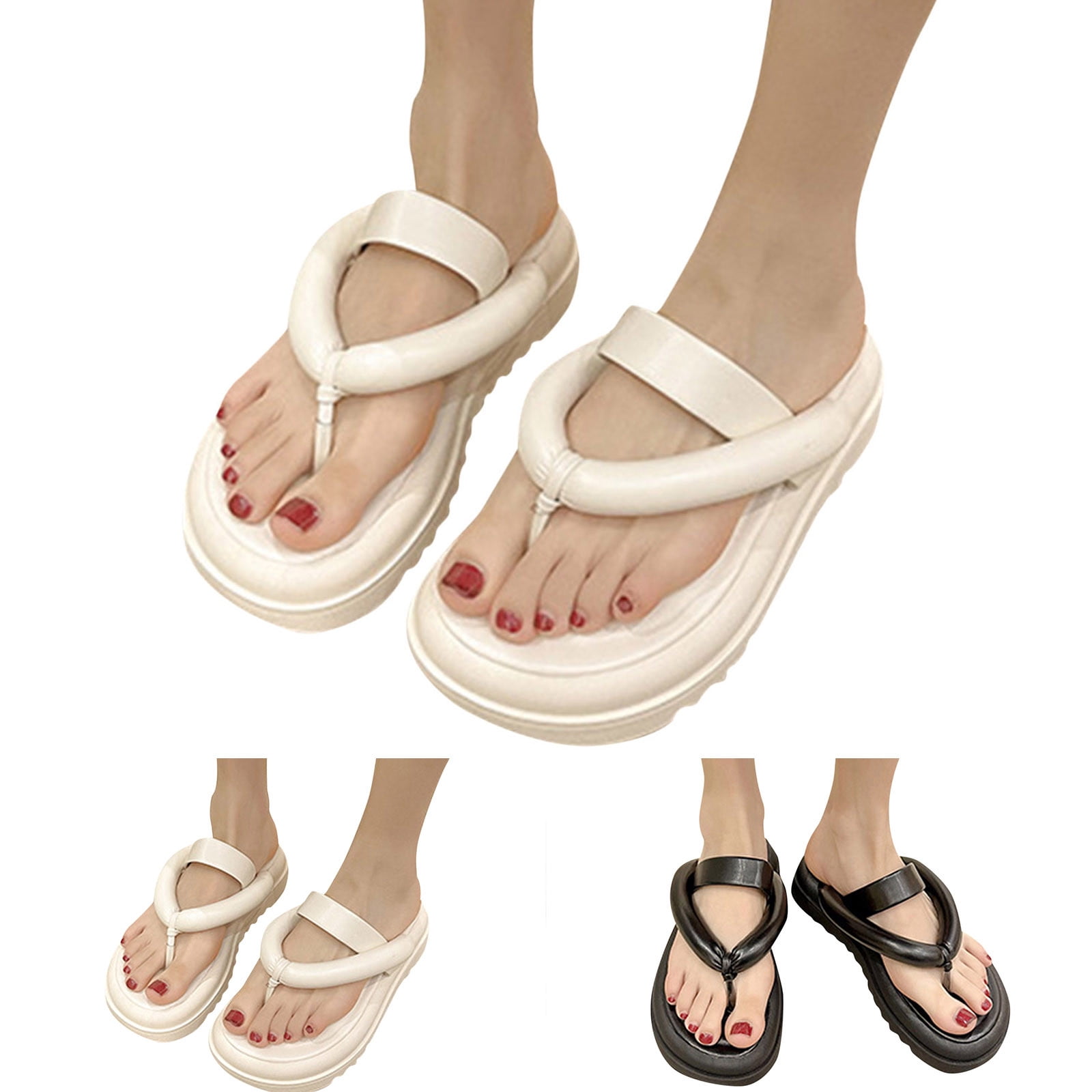 NECHOLOGY Locals Flip Flops Women Women Flip Flops Fashionable And Simple  Beach Slippers Casual Womens Flip Flop House Slippers White 7 - Walmart.com