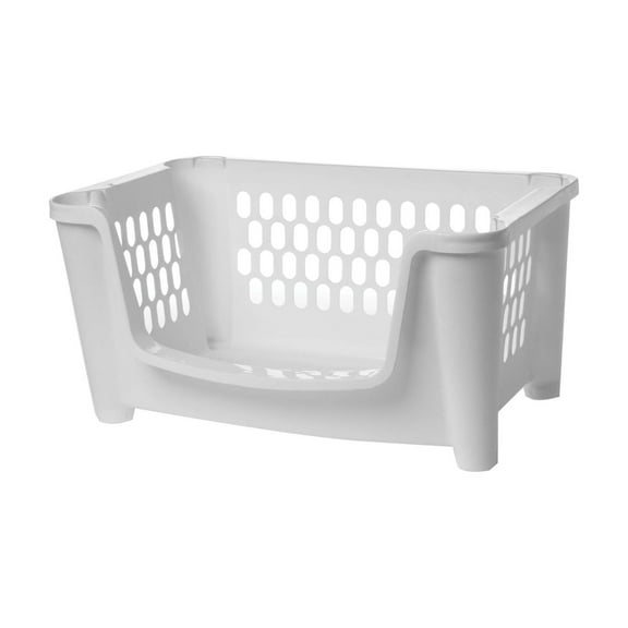Starplast 10 Gal Stacking Bin, White