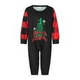 thumbnail image 2 of Elippeo Family Matching Christmas Pajamas, Baby Romper/Letter Christmas Tree Print Long Sleeve Tops Plaid Pants Sleepwear Set, 2 of 10
