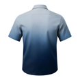 thumbnail image 4 of Mens Short Sleeve Button Down Shirt Gradient Print Casual Pocket Top Summer Beach Lightweight Breathable Loose Fit Tee for Vacation Travel Out Activities Comfortable Cool Blue 3XL, 4 of 6
