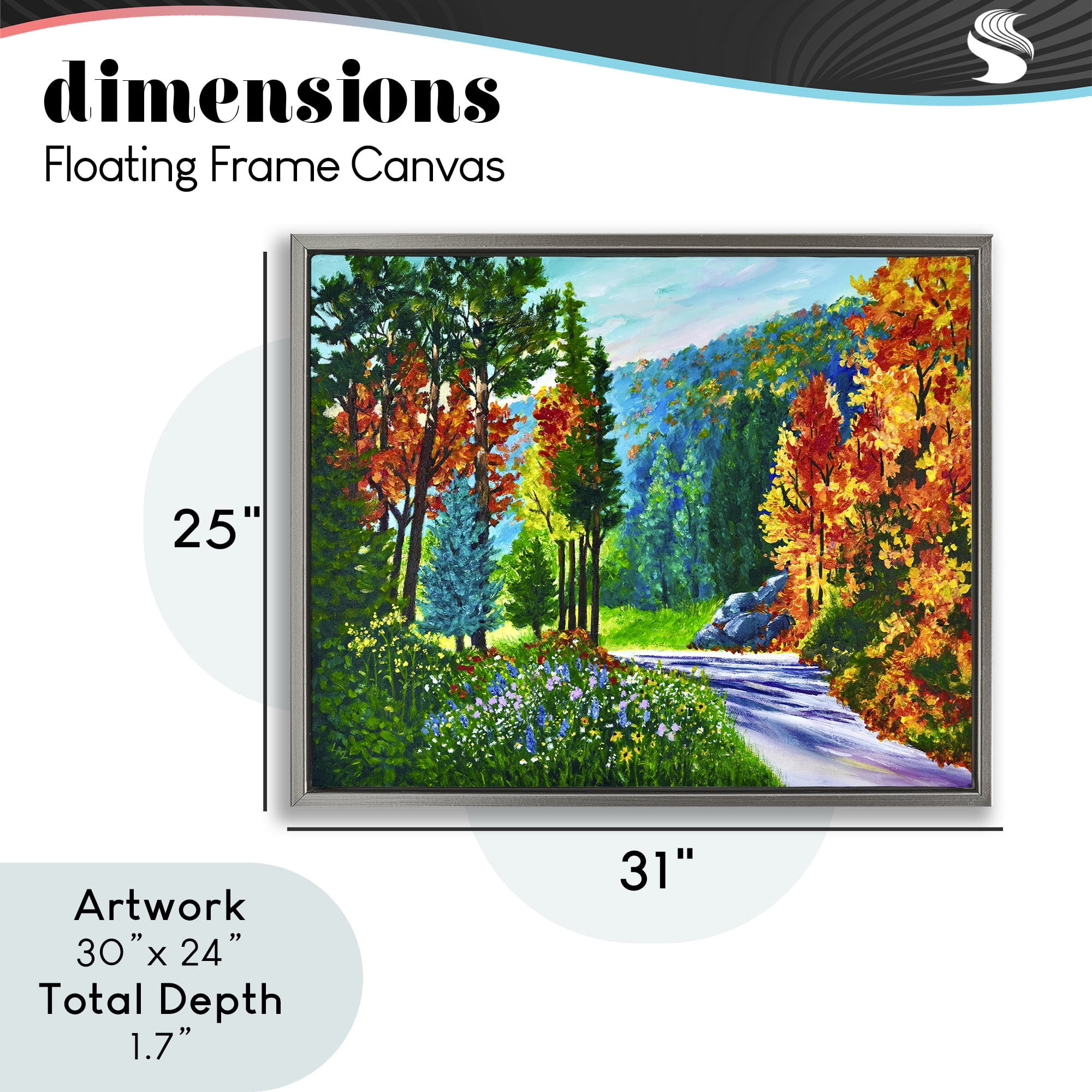 Stupell Industries Sunlit Autumn Woodland Pathway Gray Framed Floater Canvas Wall Art, design by Lee Ann Zirbes