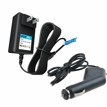PwrON Compatible 2A Car Charger + AC Wall Adapter Replacement for iRulu AX106 AX107 Android Tablet Power Cord