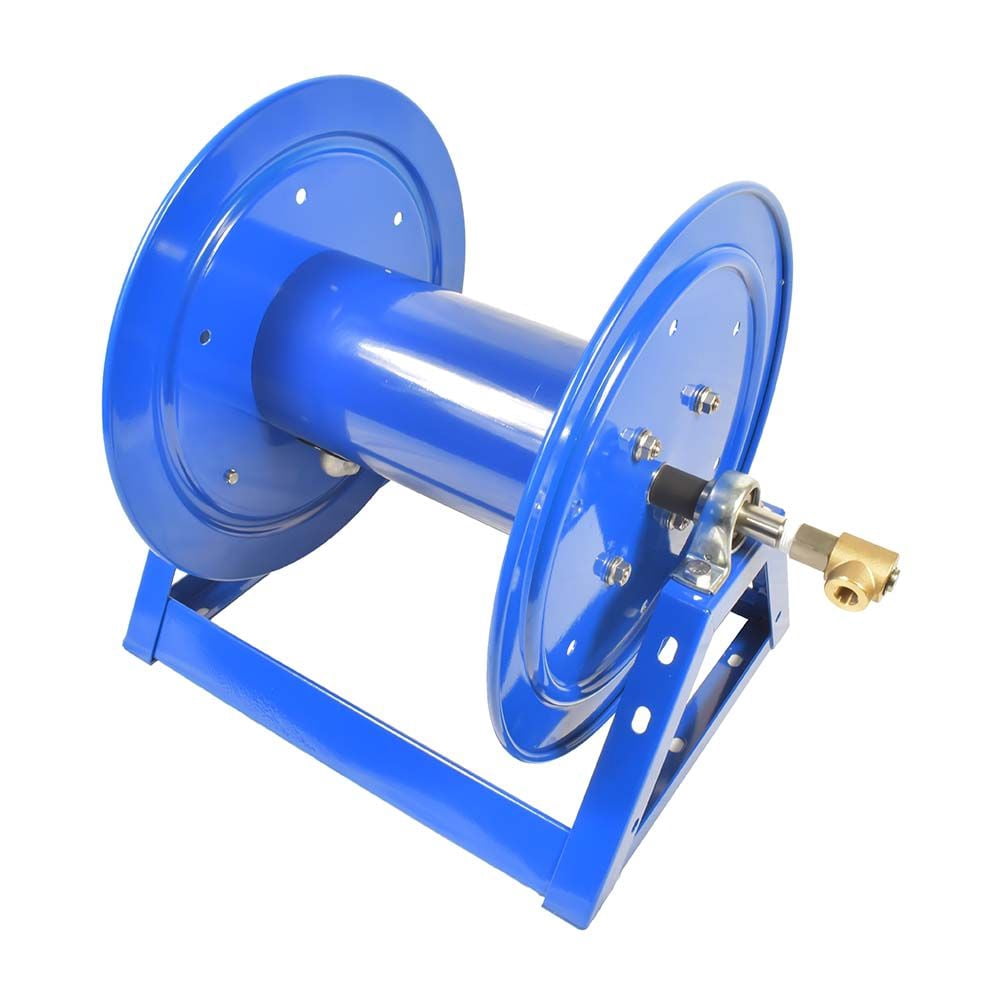 Interstate Pneumatics PW7192 Pressure Washer Manual Hose Reel Blue Powder Coated Steel - For 200ft X 3/8 Inch Hose (Hose Not Included)