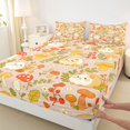 thumbnail image 4 of Homewish Lovely Botanical Mushrooms Queen Sheets,Cartoon Guinea Pig Animals Queen Sheet Sets,4 Pieces,1 Flat Sheet,1 Fitted Sheet and 2 Pillowcases, 4 of 6