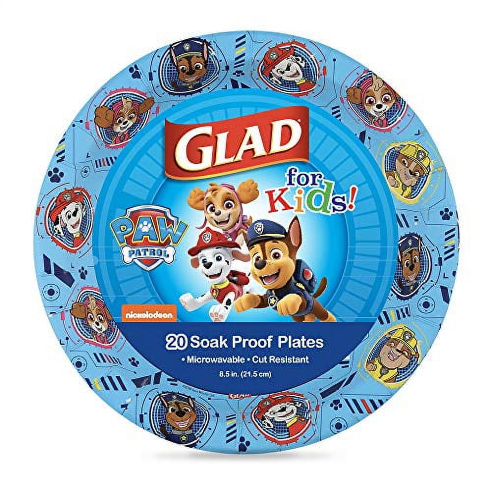 Glad for Kids Paw Patrol 8.5 Inch Round Paper Plates 20 Count