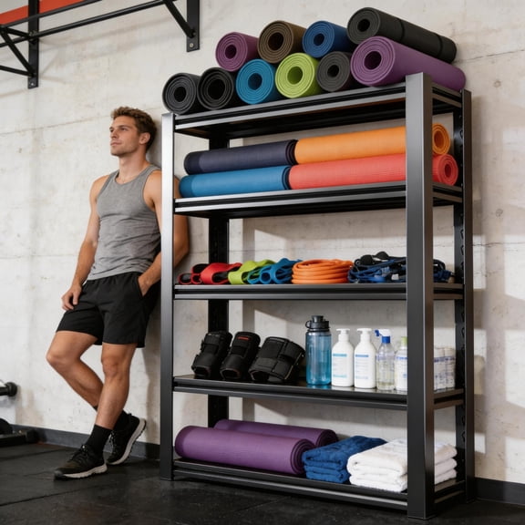 5 Tier Heavy Duty Commercial Steel Shelving, 40"Wx72"H 3000LBS Metal Storage Shelves, Adjustable Industrial Shelves for Restaurant, Commercial Kitchen, Ingredients & Cookware Black