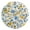 Gold, variant on Yellow and Blue Florals Leaves Pastel Round Wall Clock Silent Analog Battery Operated Gold Pointer Home Decor 9.84" Diameter
