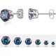 thumbnail image 3 of 6 Pairs Stud Earrings Set,Clear Cubic Zirconia 316L Stainless Steel Earrings for Women for Men 3-8mm, 3 of 4
