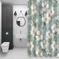 thumbnail image 3 of Summer Flower Shower Curtain for Bathroom, Gardenia Floral Modern Watercolor Waterproof Cloth Fabric Bathroom Accessories Set with 12 Rust Proof Plastic Hooks, 36"x72", 3 of 9