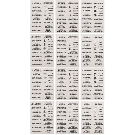 2 Pieces Food Classified Sticker Simple Labels for Containers Black