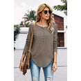 thumbnail image 4 of U.Vomade T-Shirt Uni à Boutons pour Femmes Manches Longues, 4 of 5