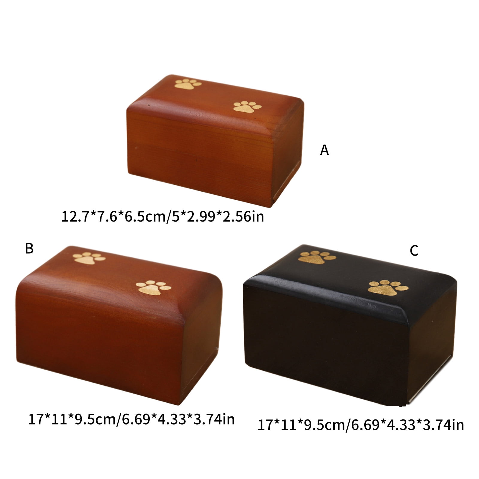 Dog Wood Urn Cremation Urn Memorial Gifts Memorial Paw Print Rememberable Urn for Deceased Pet Ashes