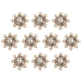 thumbnail image 2 of 10 botones de cristal con forma de copo de nieve y diamantes de imitación para manualidades (parte trasera plana). Oro, 2 of 9