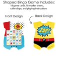 thumbnail image 3 of Big Dot of Happiness Bam Superhero - Picture Bingo Cards and Markers - Baby Shower Shaped Bingo Game - Set of 18, 3 of 5