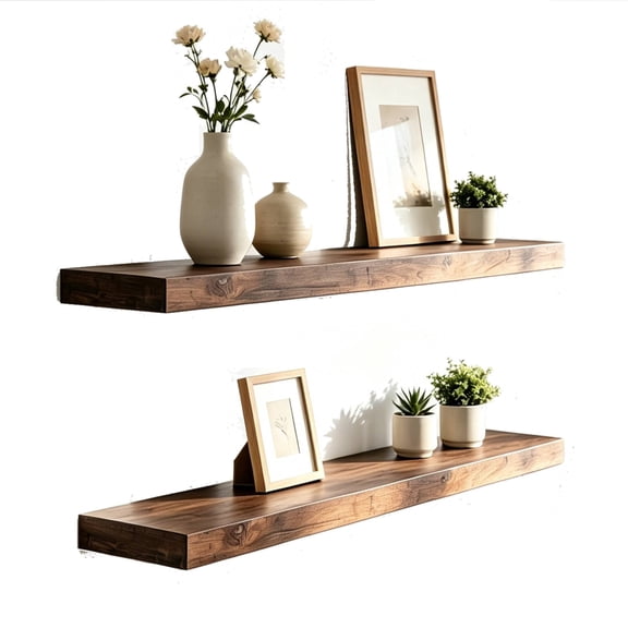 2Pcs Floating Shelves,31.5'' Wall Shelves for Bedroom, Kitchen, Living Room, Bathroom Shelves Over The Toilet