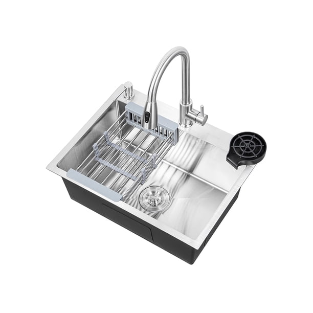 Tarja de Cocina Plateada Maxims 60x46 cm Acero Inoxidable con Grifo y Accesorios