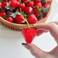 thumbnail image 2 of 1 Pc Artificial Red Strawberries Fake Simulation Realistic Strawberry Artificial Fruits Decoration Photography Prop for Home Kitchen Party Ornament, 1.38x1.18 Inch, Red, 2 of 9