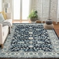 thumbnail image 2 of 10x13 Boho Vintage Rug Soft Large Washable Area Rug Non-Slip Non-Shedding Faux Wool Vintage Rug for Living Room, Kids Playroom, Dining Room (Blue), 2 of 6