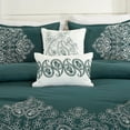 thumbnail image 6 of Chezmoi Collection 7-Piece Teal Paisley Floral Embroidery Comforter Set, Queen, 6 of 8