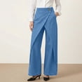 thumbnail image 6 of ClodeEU Women's High Waisted Wide Leg Jeans with Pockets ,Casual Loose Fit Denim Pants Light Blue,Women's Plus XXL, 6 of 7