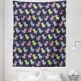 thumbnail image 1 of Dinosaur Funny Tapestry, Hooray Lettering Animals with Flower Garlands Wreath Artwork, Fabric Wall Hanging Decor for Bedroom Living Room Dorm, 5 Sizes, Night Blue Pale Fuchsia, by Ambesonne, 1 of 1