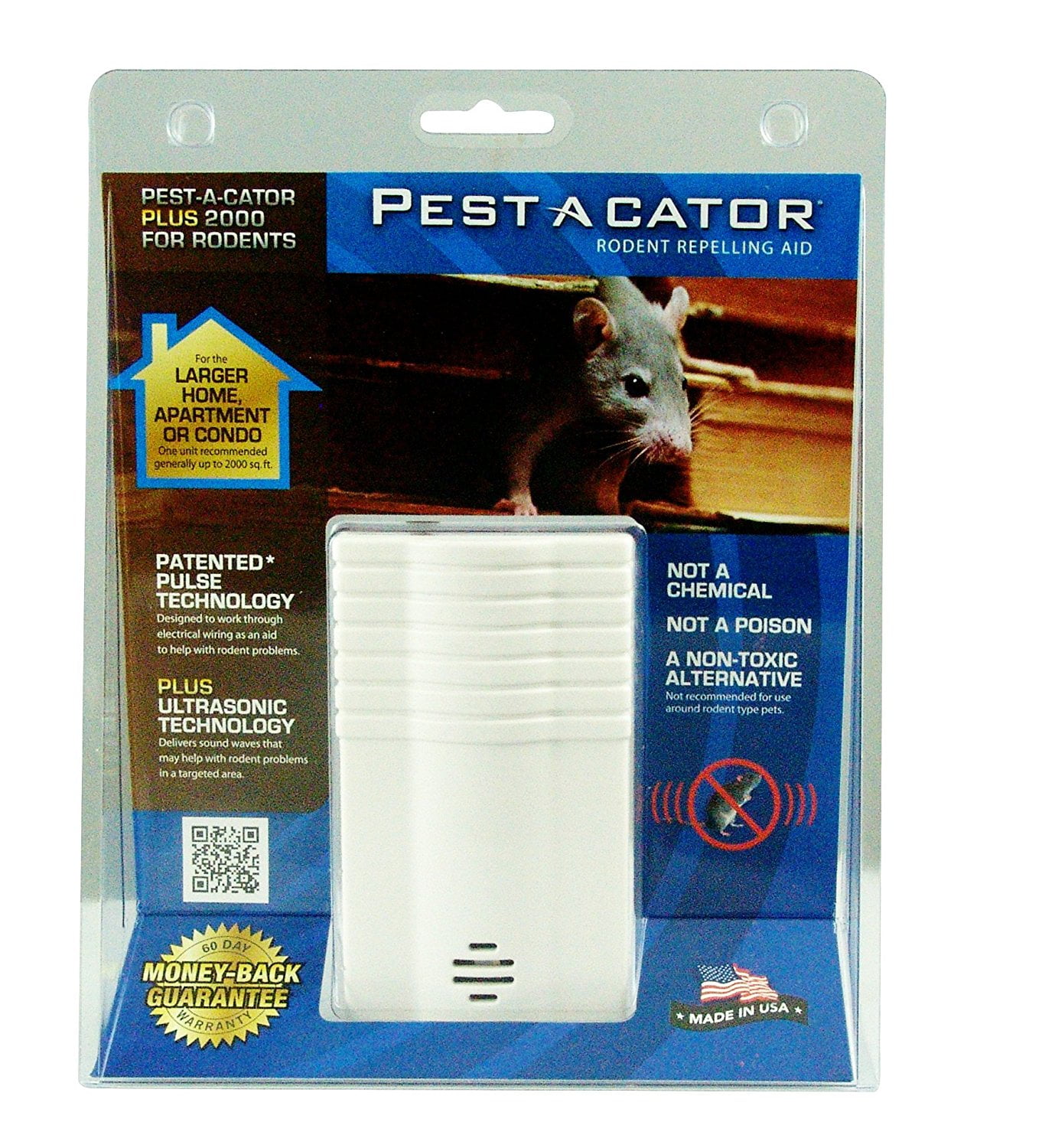 Pest A Cator Plus 2000 Electromagnetic Ultrasonic Rodent Repeller For Larger Areas Walmart Com Walmart Com