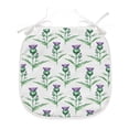 thumbnail image 1 of Thistle Dining Chair Pad, Hand-Drawn Watercolor Effect Botanical Print of Milk Thistle Plant, Water Resistant Pillow with Straps for Kitchen Seats, 2 Pieces Set, Jade Green Off White, by Ambesonne, 1 of 5