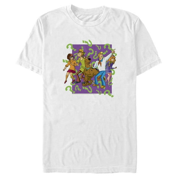 Men's Scooby Doo Character Question Marks Graphic Tee White 3X Large
