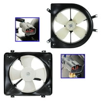 AC Condenser Radiator Cooling Fan Assembly Pair Set for Acura EL Honda Civic RFA86804