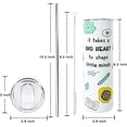 thumbnail image 2 of Teacher Tumbler,It Takes a Big Heart to Shape Little Minds Skinny Vacuum Insulated Tumbler With Straw,Teacher Mother Day Christmas Birthday Gifts for Women, 2 of 5