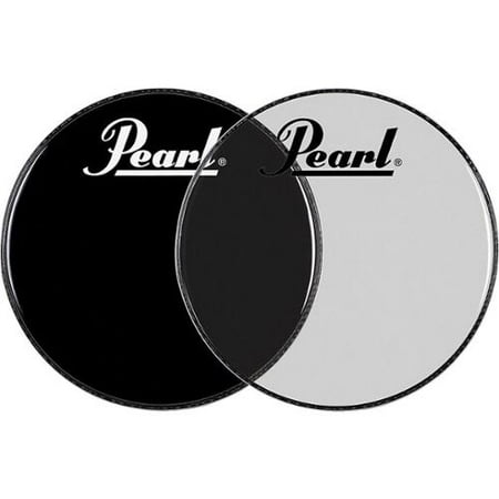 Via Venteo Ebony Pearl - Pearl Logo Front Bass Drum Head Ebony 22 in.